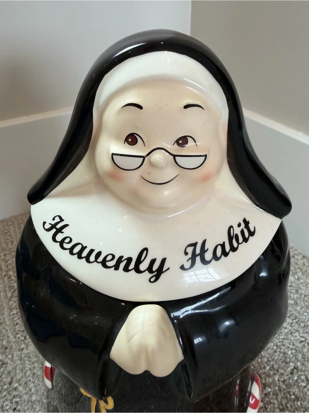 Great Condition! Heavenly Habit Cookie Jar. 10”x 6.5”